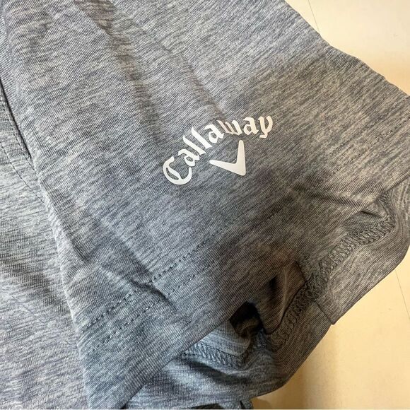 Callaway Opti-Dri Heather Grey Button Up Short Sleeve Golf Polo Shirt Sz L - Picture 7 of 10